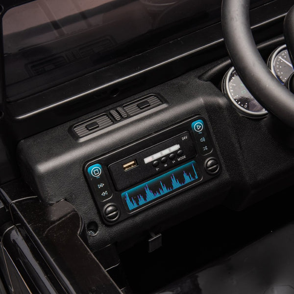 English Elm Licensed Land Rover Defender Ride on Car 24v Dual Motor with Parental Remote Black W1578P339065
