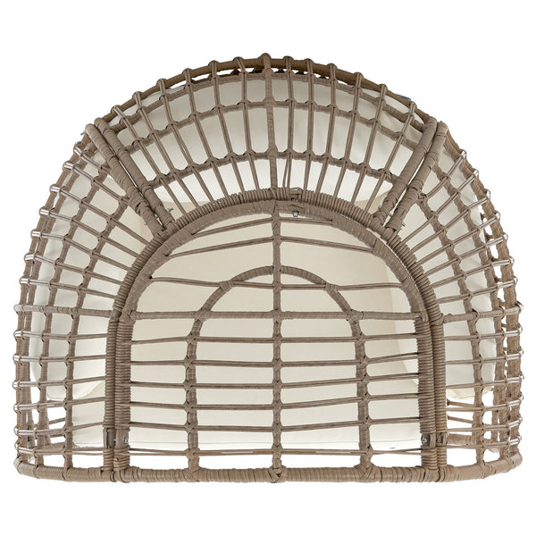 English Elm Spezia Freestanding Egg Chair with Removable Waterproof Cushions, Steel Rattan Frame for Indoors Outdoors Tan B365P397662