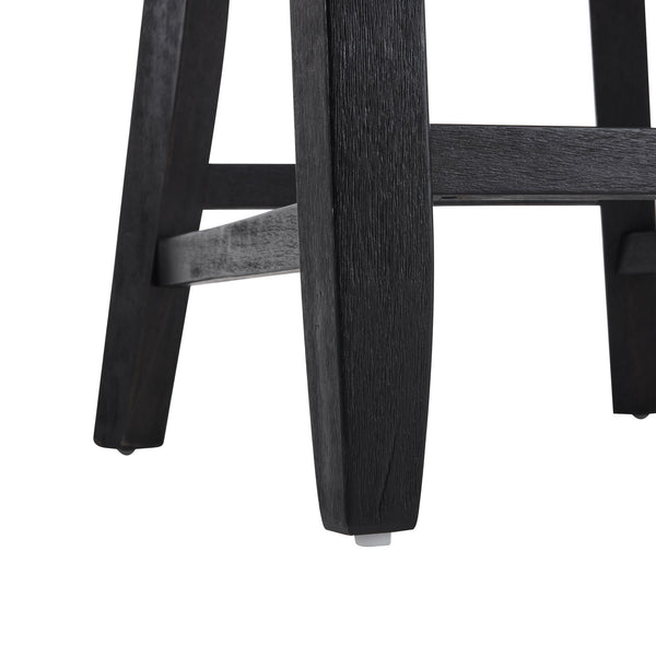 English Elm Christopher Knight Home® - 26.5" Counter Stools Set of 2 Upholstered Farmhouse Bar Stools with Curved Back, Footrest, Solid Wood Frame Beige+Black 72643.00BGECHOC