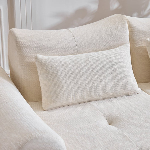 English Elm Modular Cloud Sectional Sofa Bed with Flannelette Upholstery for Flexible Living White W1829S00073