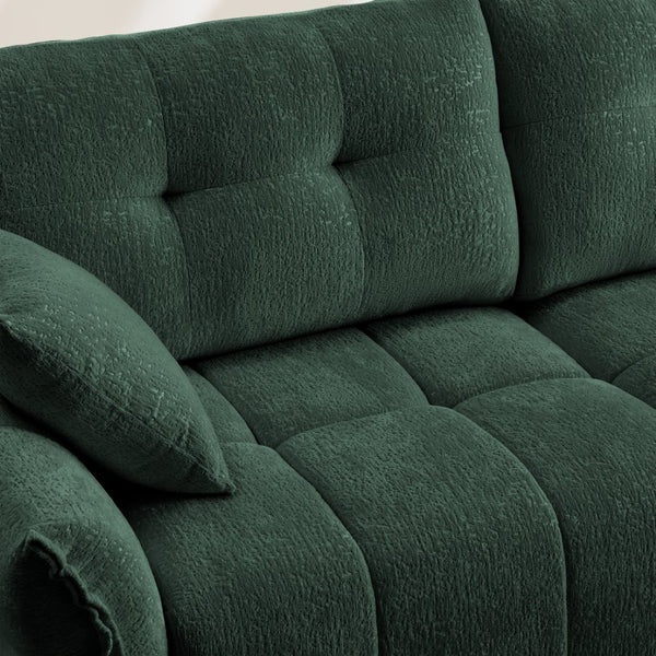 English Elm Premium Chenille Two Seater Sofa Tufted Armrests Foam Support Modern Living Room Green W714S01633