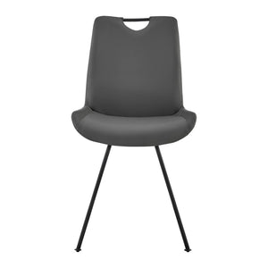 English Elm Palindra Contemporary Dining Chairs Set Of 2 In Stylish Gray Faux Leather For Modern Dining Spaces B2736P354279-GIGA