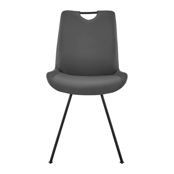 English Elm Palindra Contemporary Dining Chairs Set Of 2 In Stylish Gray Faux Leather For Modern Dining Spaces B2736P354279-GIGA