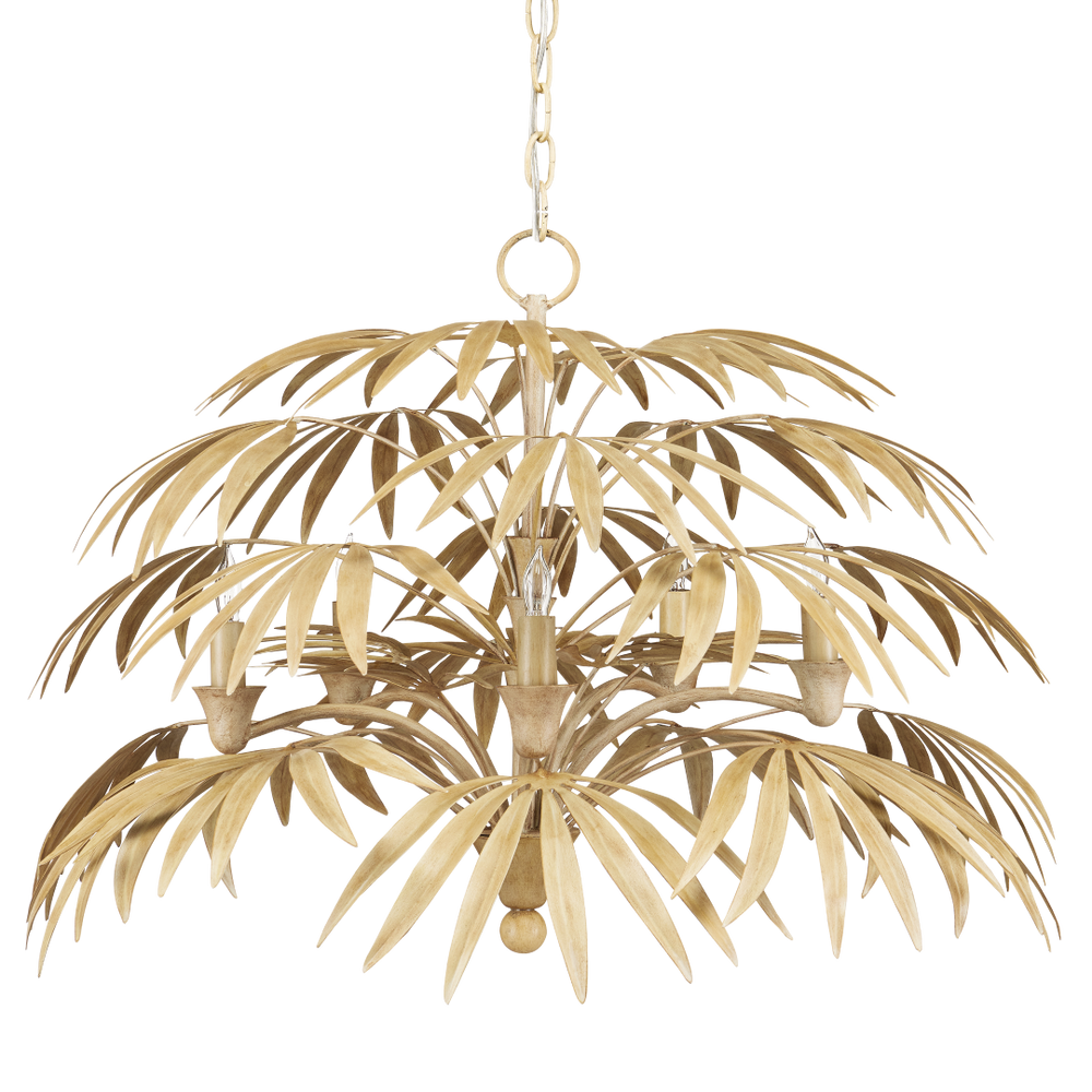 Calliope Coco Cream Chandelier - Nature-Inspired Wrought Iron Design for Elegant Indoor Spaces
