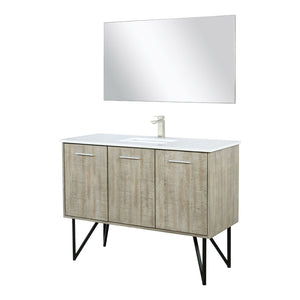 English Elm Rustic Acacia Bath Vanity Set With White Quartz Top, Brushed Nickel Faucet & 43" Mirror Included B2731S01935-GIGA