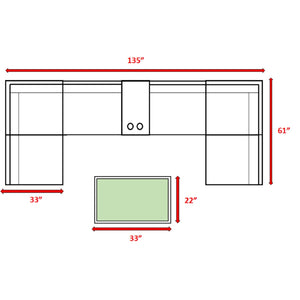 English Elm Fully Assembled 8-Piece Modular Outdoor Seating Group With Plush Cushions For Stylish Gatherings B120S00242