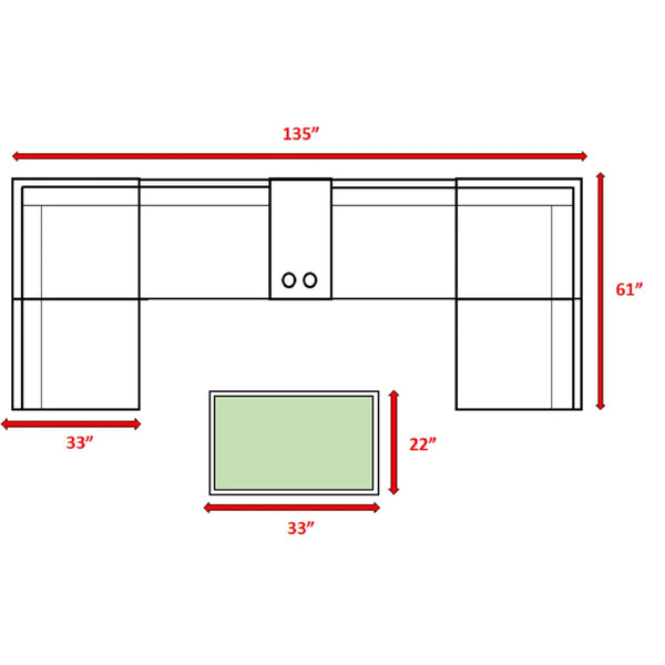 English Elm Fully Assembled 8-Piece Modular Outdoor Seating Group With Plush Cushions For Stylish Gatherings B120S00242