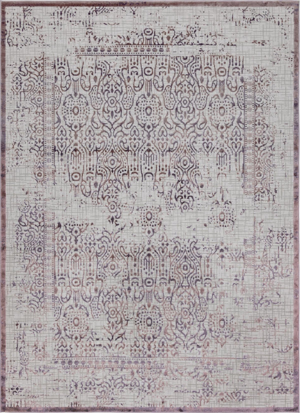 Unique Loom Aberdeen Stanhope Machine Made Border Rug Violet, Light Brown 10' 4" x 14' 0"