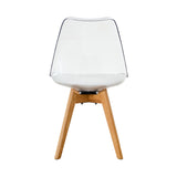 English Elm Modern Chairs Can Rotate 360 Degrees. The Backrest Is Made Of Pet Material, The Seat Cushion Is Made Of Pu Material, and The Support Legs Are Made Of Oak. (Set Of 4)