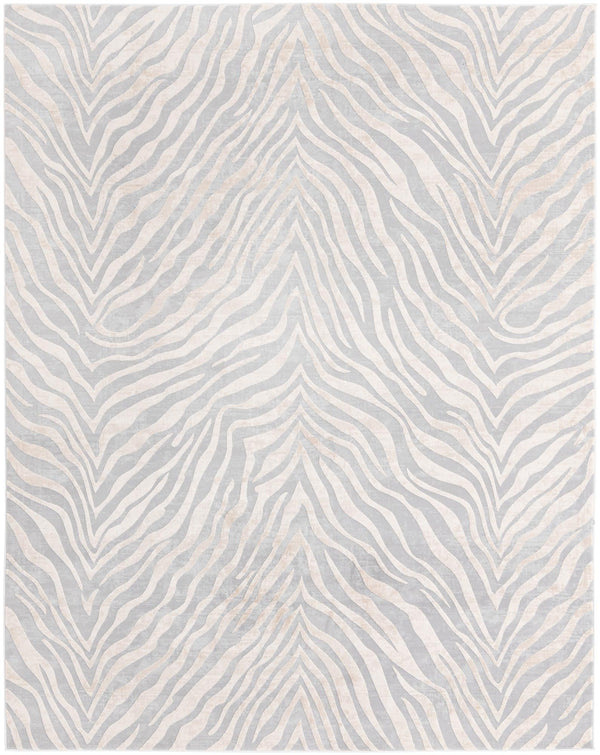 Unique Loom Finsbury Meghan Machine Made Animal Print Rug Gray and Ivory,  7' 10" x 10' 0"