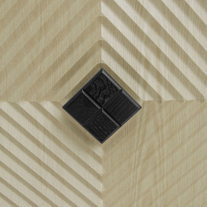 English Elm Carved Solid Wood Handle Sideboard Buffet Cabinet with Adjustable Shelves, Gold Metal Feet Stability W688P207303