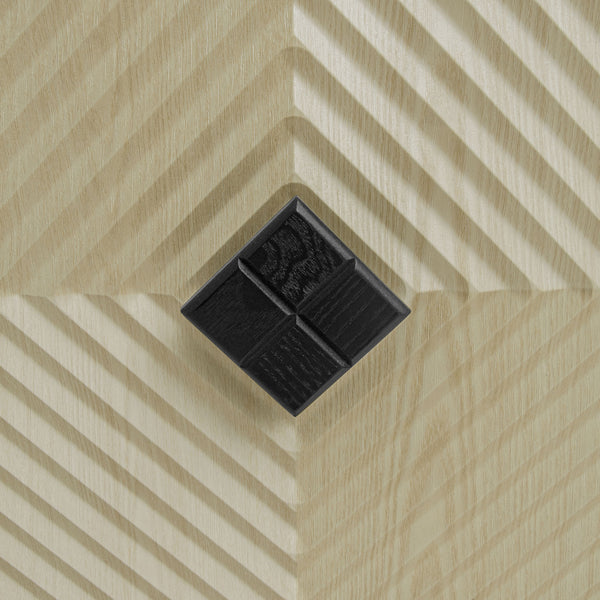 English Elm Carved Solid Wood Handle Sideboard Buffet Cabinet with Adjustable Shelves, Gold Metal Feet Stability W688P207303