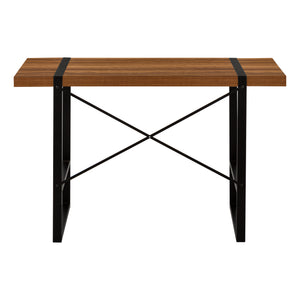English Elm Computer Desk With Walnut Laminate Top & Black Metal Legs – Modern, Compact Workstation For Home Office B2710P219877