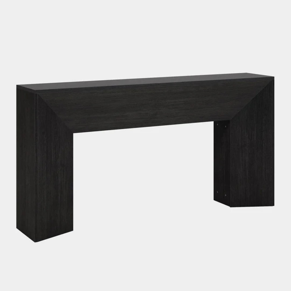 English Elm Wood Solid Fir Console Table Handcrafted Farmhouse Style for Entryway or Sofa T3971P449929