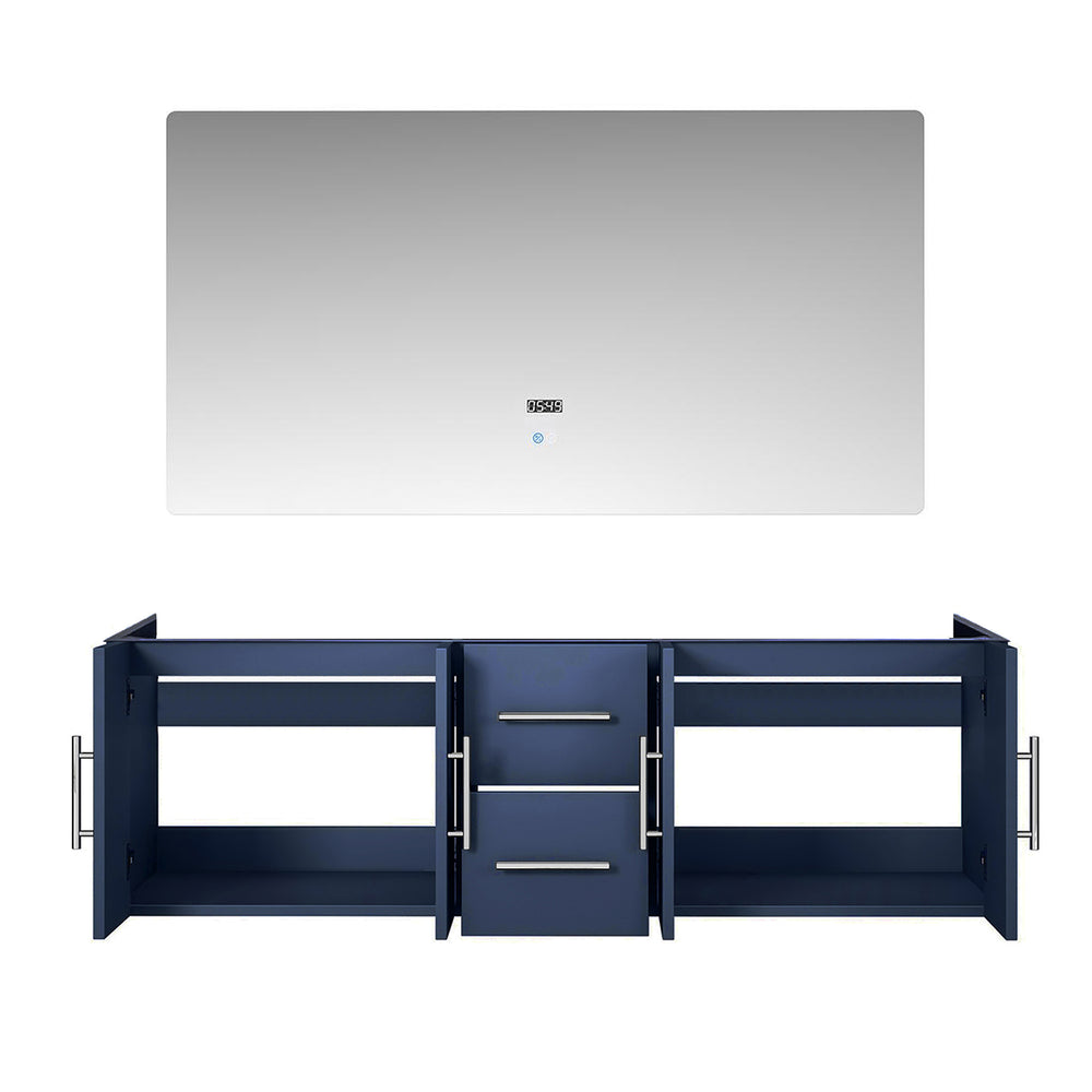 English Elm Navy Blue Double Bath Vanity With 60 In. Led Mirror - Stylish Storage Solution For Modern Bathrooms B2731S00500