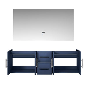 English Elm Navy Blue Double Bath Vanity With 60 In. Led Mirror - Stylish Storage Solution For Modern Bathrooms B2731S00500