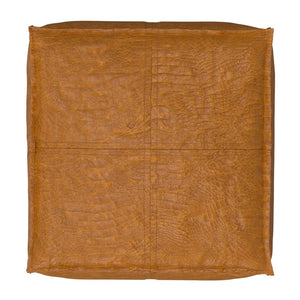English Elm Brody Genuine Leather Square Pouf Handcrafted Patina Finish Rustic Living Room Accent B136P427584