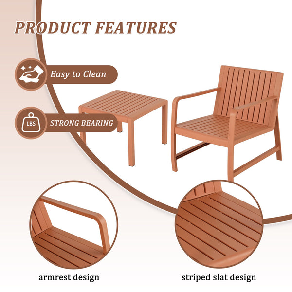 English Elm 2-Piece Indoor/Outdoor Furniture Set - Stylish & Weatherproof Chair With Coffee Table For Cozy Spaces W3450P323301