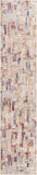 Unique Loom Deepa Boone Machine Made Abstract Rug Ivory, Beige/Blue/Light Brown/Purple/Gold 2' 6" x 12' 2"