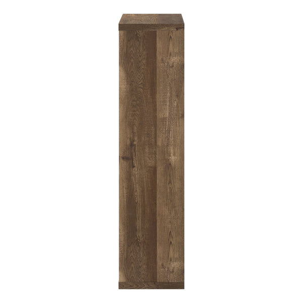 English Elm Bookshelf, 5-Tier Modern Etagere with 3 Adjustable Shelves and Reclaimed Wood-Look Finish, Compact Brown 50 L x 15 W x 7 H B2710P219742