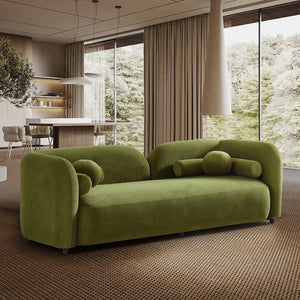 English Elm Donna Low-profile Velvet Sofa with Japandi Calm for Minimalist Living Rooms B183P423291