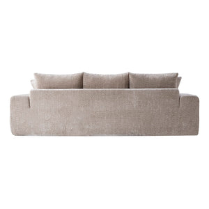 English Elm 100" Oversized Curved Boucle Sectional Sofa Channel Tufted 3 Seat Modern Living Room Camel W5515P496938