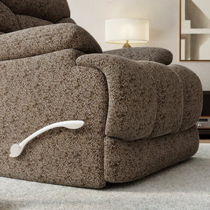English Elm Swivel Glider Recliner Plush Upholstered Chair for Contemporary Living Rooms Brown B339P422559