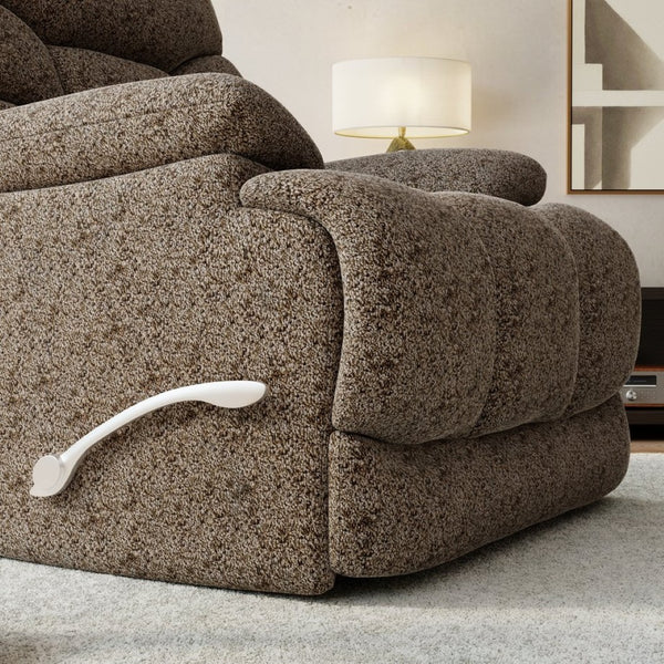 English Elm Swivel Glider Recliner Plush Upholstered Chair for Contemporary Living Rooms Brown B339P422559