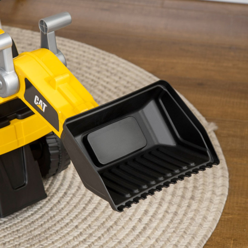 English Elm Aosom Cat Licensed Toddler Ride on Excavator Foot to Floor Digger with Working Shovel W2225P229091