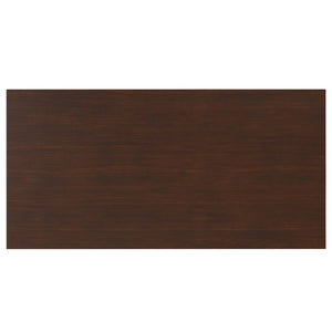 English Elm Warm Shaker Solid Wood Coffee Table with Two Drawers Russet Brown Transitional B136P429085
