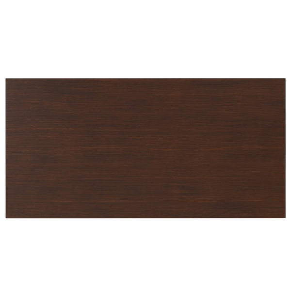 English Elm Warm Shaker Solid Wood Coffee Table with Two Drawers Russet Brown Transitional B136P429085
