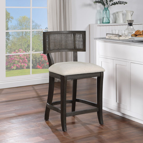 OSP Home Furnishings Lantana 26" Cane Back Counter Stool Linen