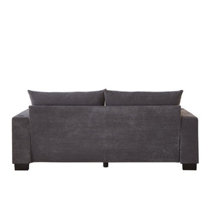 English Elm 78"corduroy Plush Three Seat Sofa with Usb Ports Cup Holders Deep Cushions Apartment Gray W3705P455918