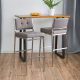 Christopher Knight Home® - Noble House - Qyto Light Grey Fabric Barstools (Set of 2)