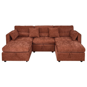 English Elm Yr2169or-ot,foot Pu Upholstered Ottoman with Solid Wood Legs and Polished Hardware Accents Brown W308P247760
