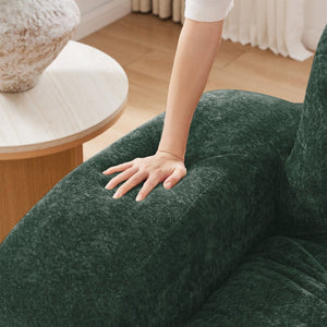English Elm 110''boneless Velvet Sectional Sofa Modular Cloud Seating with Tufted Cushions for Living Rooms Green W714S01613
