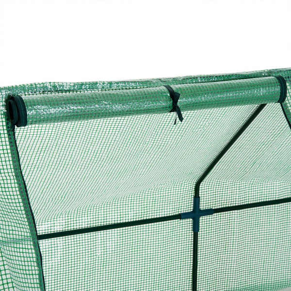 English Elm Outsunny Walk-in Tunnel Greenhouse Outdoor Steel Frame Uv Pe Cover Garden Shelter W2225P200369