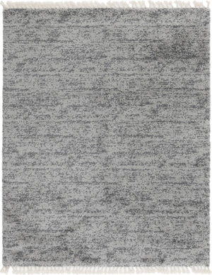 Unique Loom Hygge Shag Misty Machine Made Abstract Rug Gray, Beige/Ivory 8' 0" x 10' 0"
