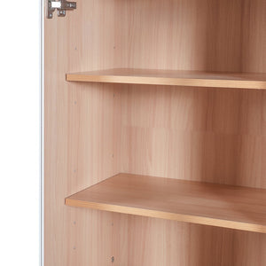 English Elm 67.2" Tall Bathroom Storage Cabinet with Tempered Glass Doors, Adjustable Shelves, Soft-Close Hinges and Anti-Tip Safety White N729P310006K