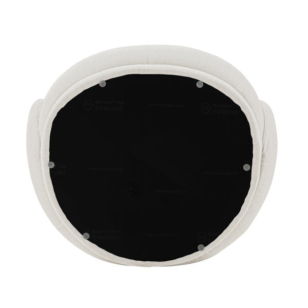 English Elm Contemporary Siri Linen Weave Accent Chair Cream with Pillow — Durable Pine Frame, 440 lb Capacity, Fully Assembled B365P398022