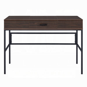 English Elm Oak Modern 1-Drawer Writing Desk with USB Port, Oak & Black Finish, Smooth Metal Glides, 42" Wide B062P209217