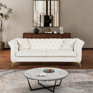 English Elm 102 Inch Linen Modular Sectional Sofa with Hidden Storage and Cloud Cushion Comfort Beige W1099S00172