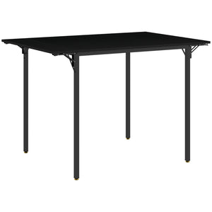 English Elm HOMCOM Industrial Drop Leaf Dining Table for 2-4, Space-Saving Folding MDF Top, Metal Frame, Black W2225P229202