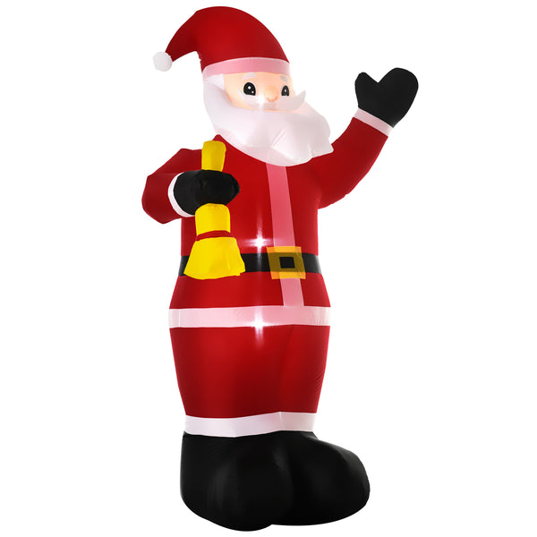 English Elm Homcom 8Ft Inflatable Santa Claus With Bell - Led Yard Decoration For Holiday Cheer & Easy Setup W2225P249957