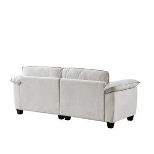 English Elm Living Room Chenille Loveseat with Pocket Coil Cushions and Washable Covers Seats Two Beige W1097S00233