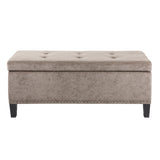 Madison Park Shandra II Modern/Contemporary Tufted Top Soft Close Storage Bench FPF18-0197 Taupe