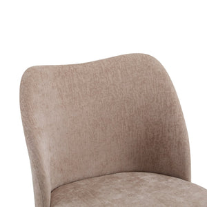 English Elm Dining Chair Set of 2 Mid-century Walnut Wood Frame Upholstered Seat and Back Apricot Cream N771P237036V