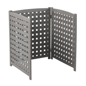 English Elm 3-panel Outdoor Slatted Wood Enclosure Screen for Ac Units Patios and Garden Areas Grey W2640P290523