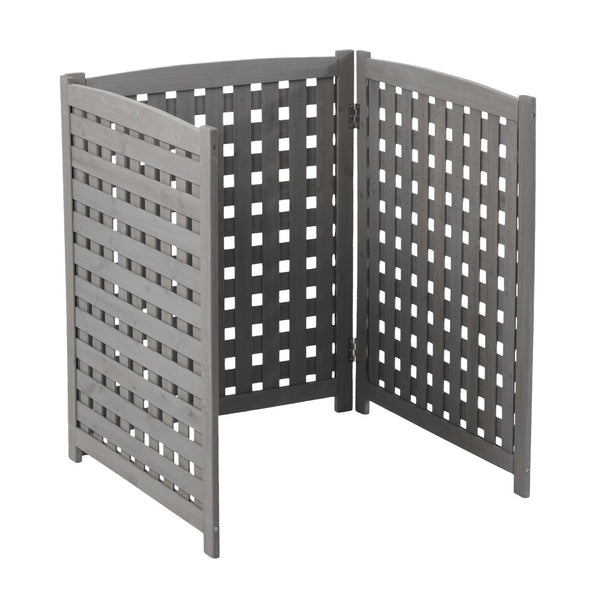 English Elm 3-panel Outdoor Slatted Wood Enclosure Screen for Ac Units Patios and Garden Areas Grey W2640P290523