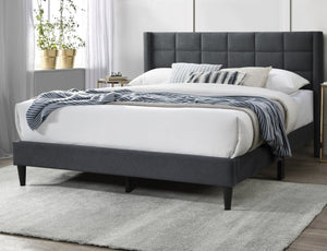 English Elm Modern Diamond Tufted Platform Bed Burlap Upholstered Frame for Loft Bedrooms Charcoal B011P418602